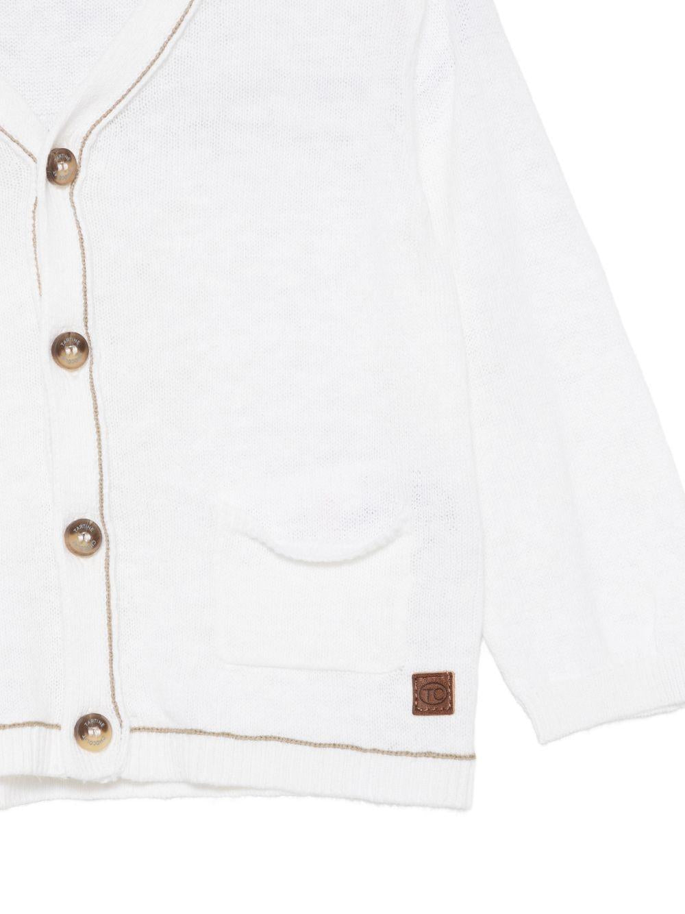 Cardigan per neonato Tartine Et Chocolat bianco con scollo a V CC18021 13 TArtine & Chocolat KIDS