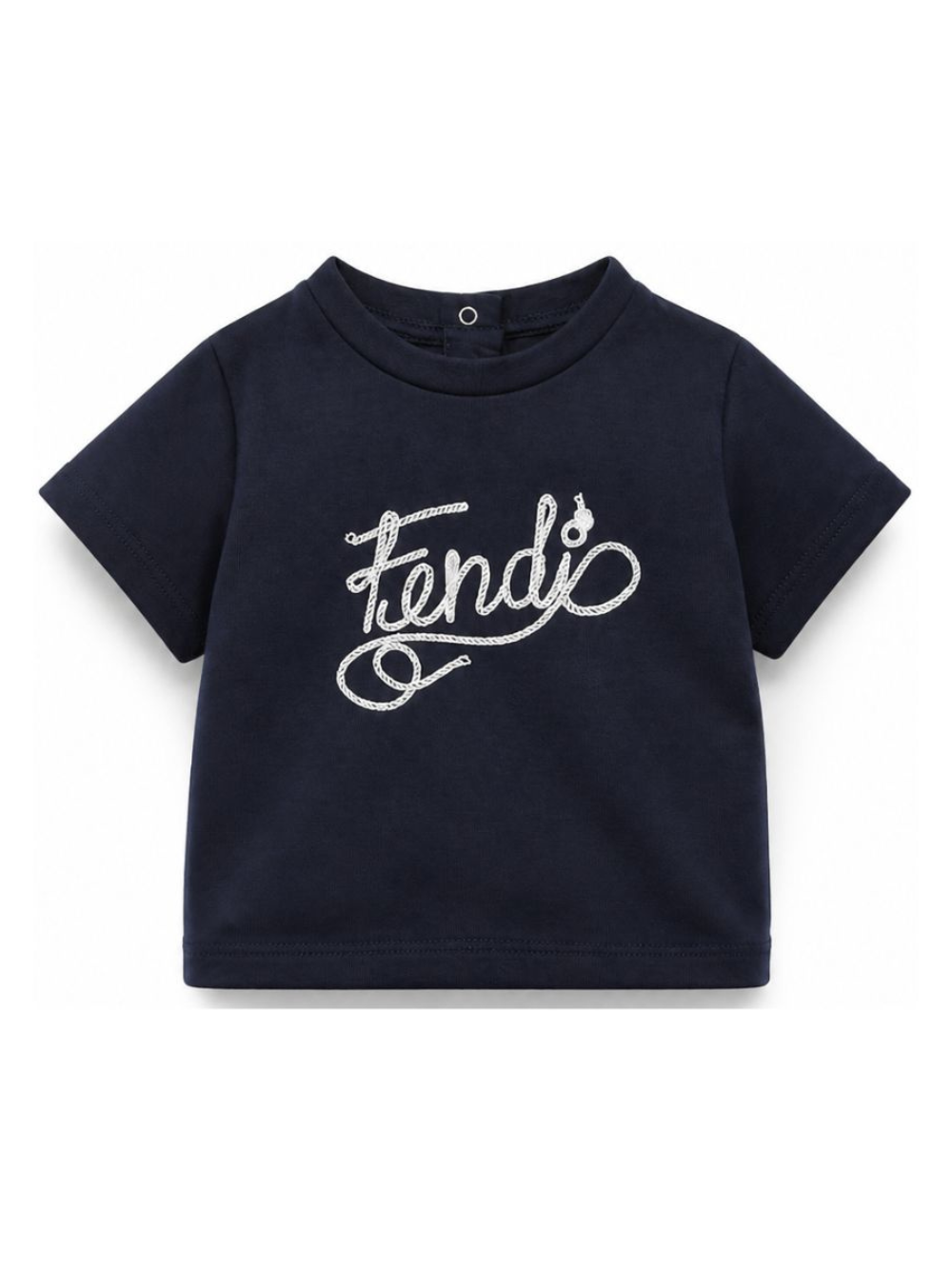 T-shirt per neonati Fendi Kids blu con logo sul davanti BMI283 7AJ F1I11 FENDI KIDS