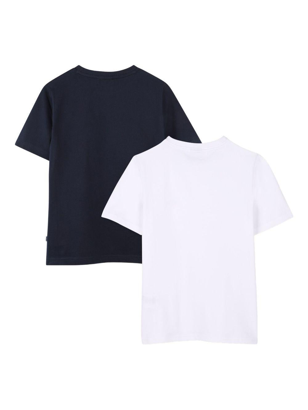 Set 2 T-shirt Boss Kids blu/bianca con stampa logo J52680 V41 BOSS KIDS
