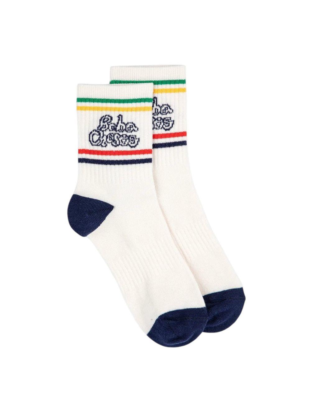 Calzini per bambini Bobo Choses Kids bianchi con logo ricamato B126AI043 199 BOBO CHOSES KIDS