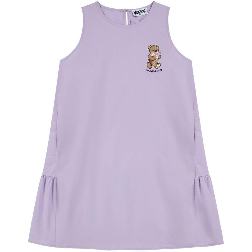Abito per bambina Moschino Kids viola con stampa sul davanti HDV0HELLA10 51683 MOSCHINO KIDS
