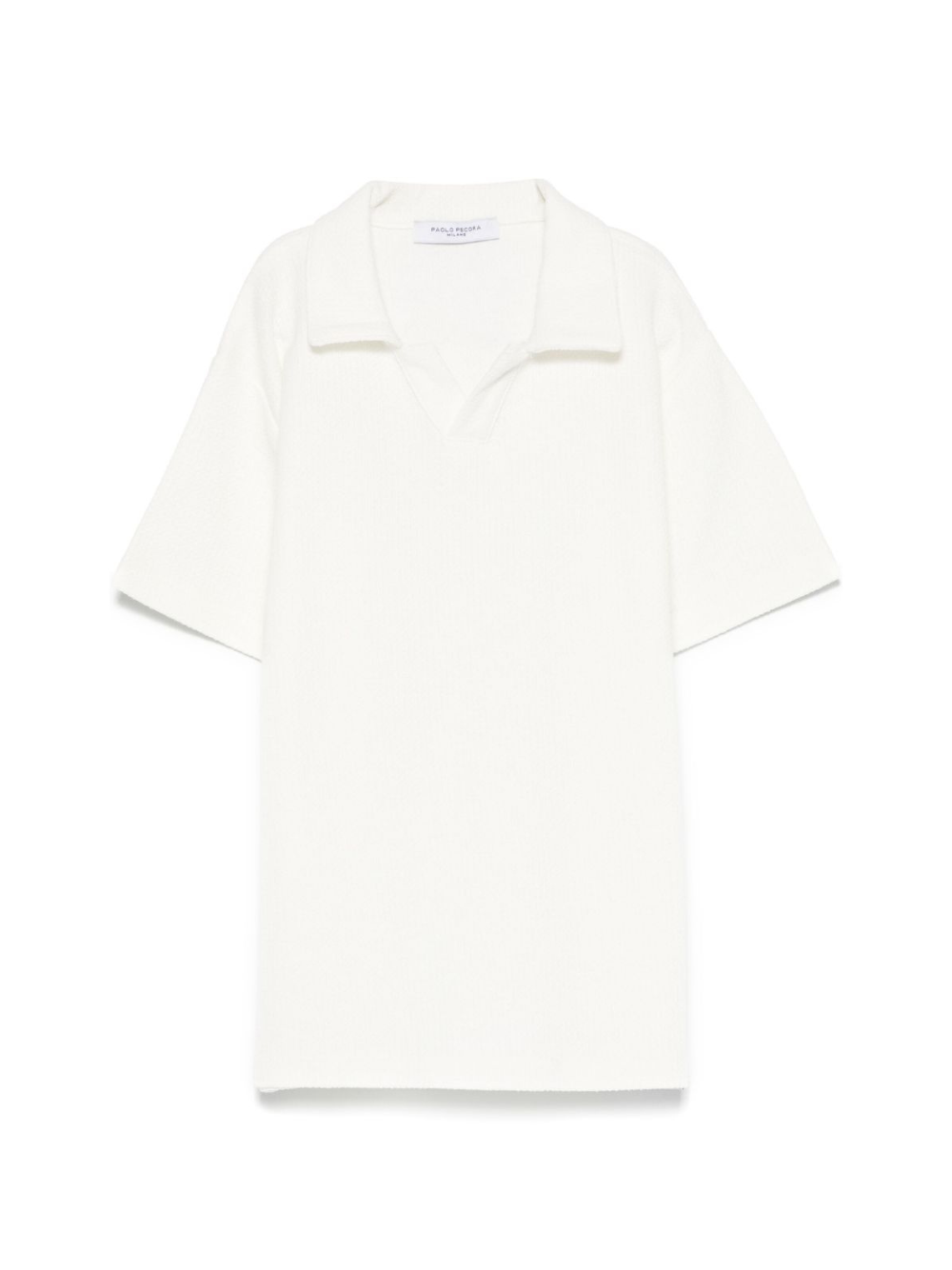 Polo per bambino Paolo Pecora Kids bianco in maglia con effetto raschel PP4038 GESSO PAOLO PECORA KIDS