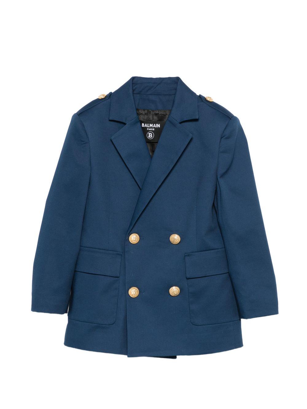Blazer per bambino Balmain Kids blu con bottoni color oro BY2P64 G0197 620 BALMAIN KIDS