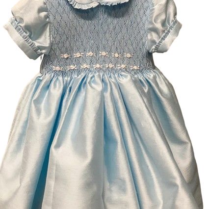 Abito per bambina Baroni azzurro con fiocco sul retro 10678 TURCHESE BARONI KIDS