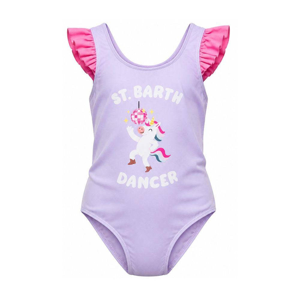 Costume da bagno per bambina MC2 Saint Barth Kids viola con stampa unicorno CARO001 03779L MC2 ST. BARTH KIDS