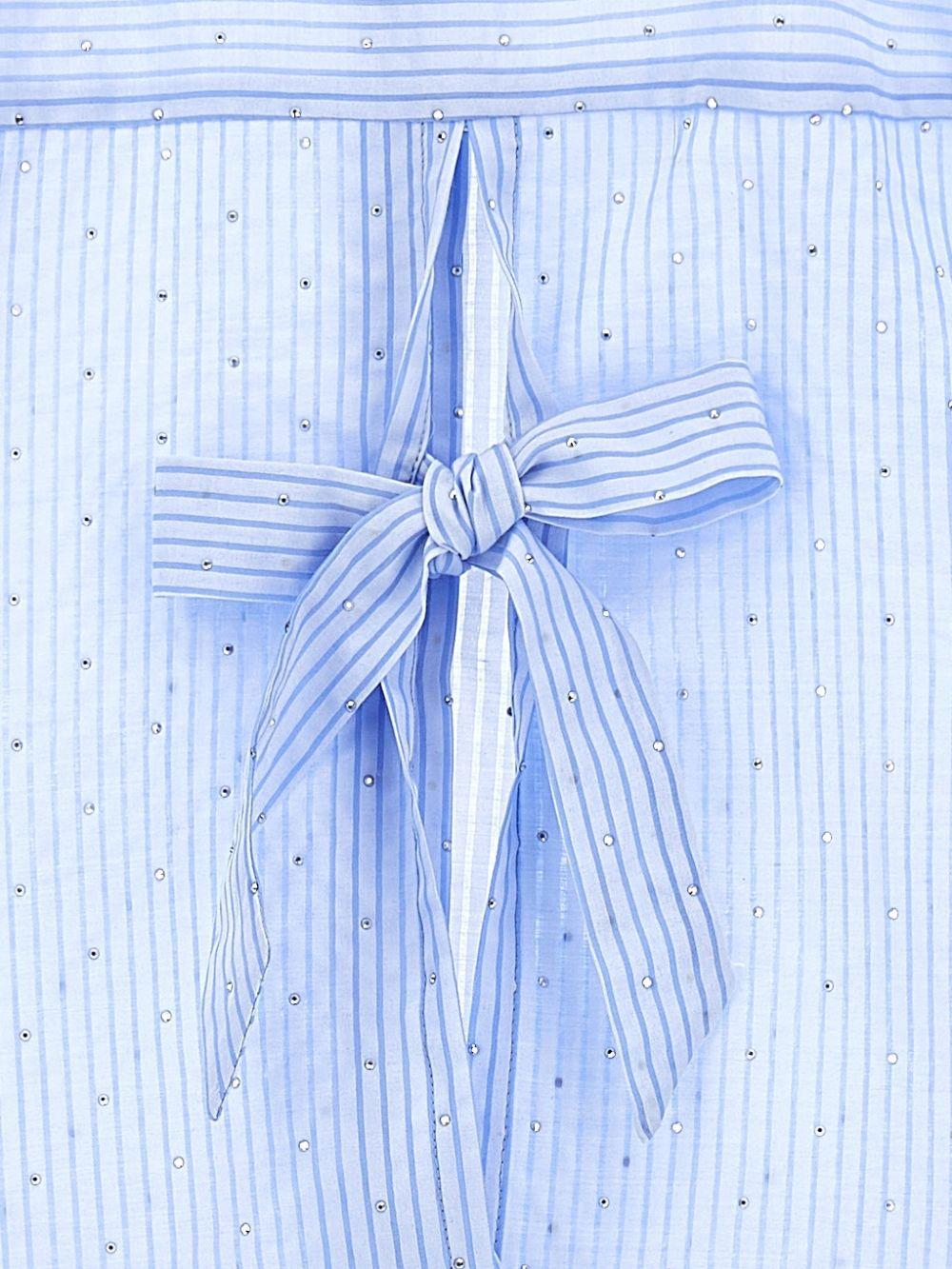 Camicia per bambina Philosophy di Lorenzo Serafini Kids azzurra con design a righe I1G313 7316 0058 PHILOSOPHY KIDS