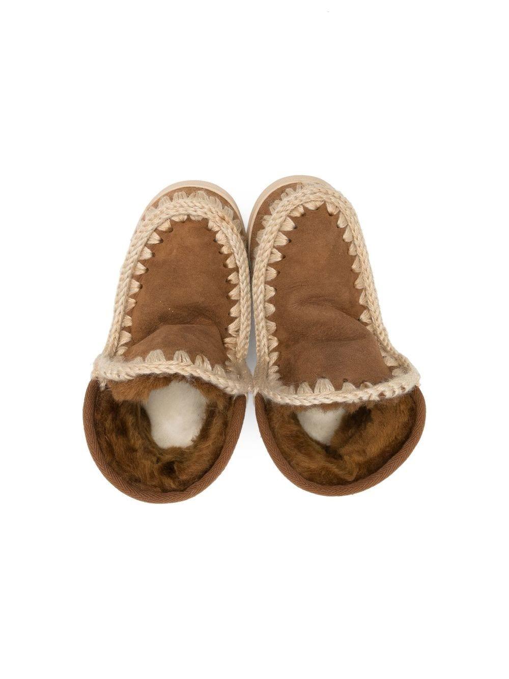 Stivali con cuciture a contrasto per bambina Mou Kids marrone con punta tonda FK111015A COG MOU KIDS