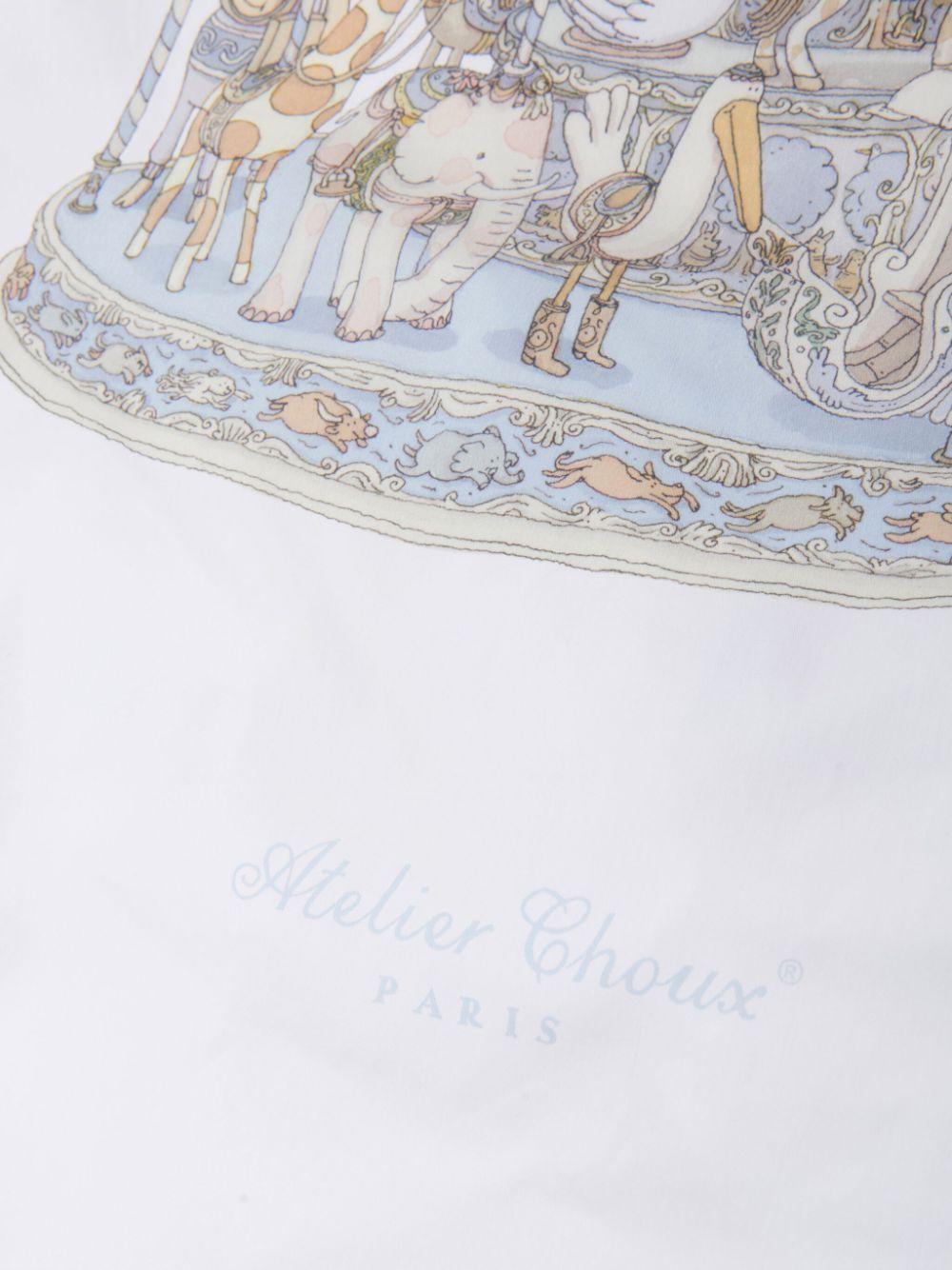 Coperta con stampa per neonato Atelier Choux bianco con design rettangolare FS-CS-CAR B-CR ATELIER CHOUX PARIS KIDS