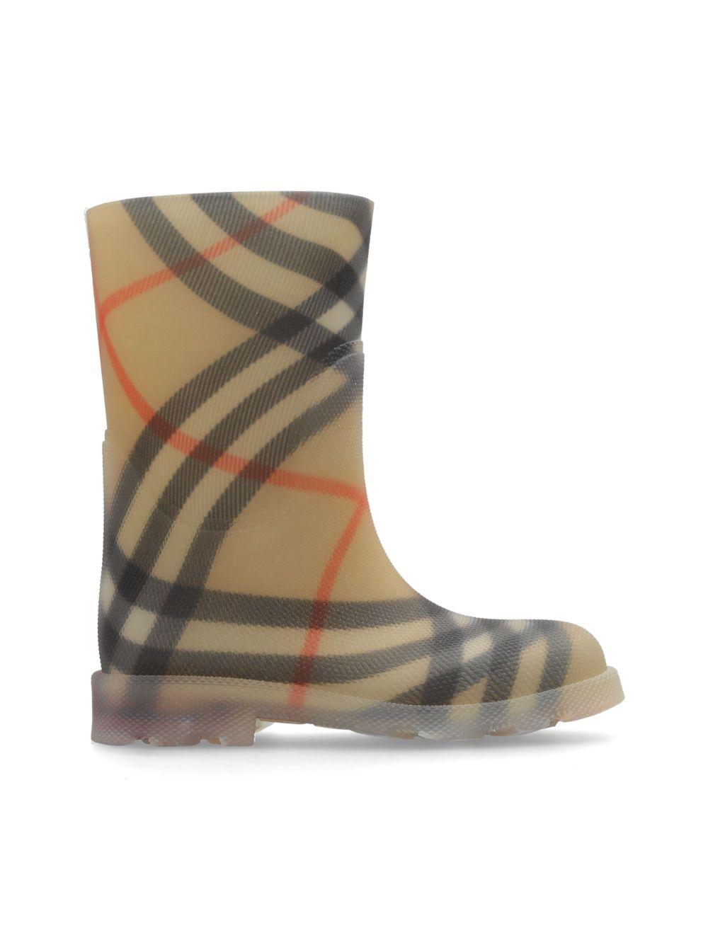 Stivaletti Marsh Check per bambina Burberry Kids beige con caratteristico motivo a quadri 8089242 B9368 BURBERRY KIDS