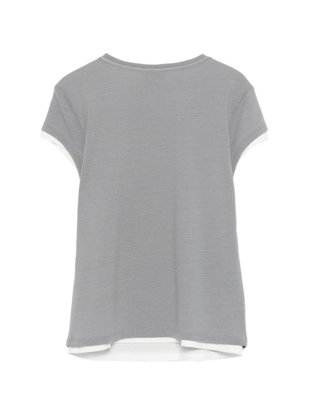 T-shirt per donna Alysi grigia con chiusura frontale con abbottonatura 116404 P6014 GR ALYSI