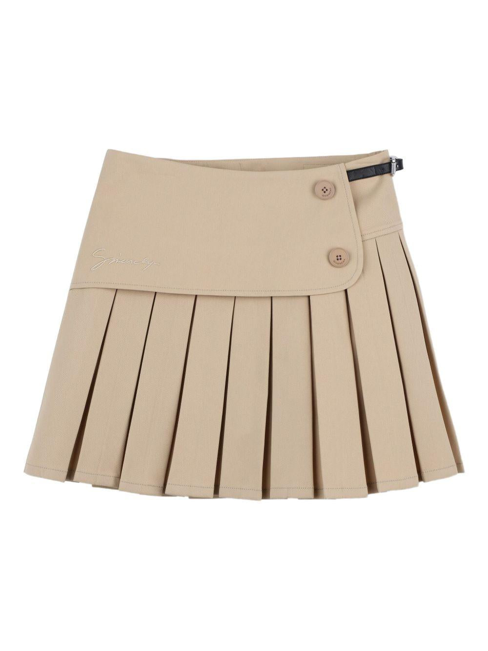 Minigonna per bambina Givenchy Kids beige con plissé H30972 20P GIVENCHY KIDS