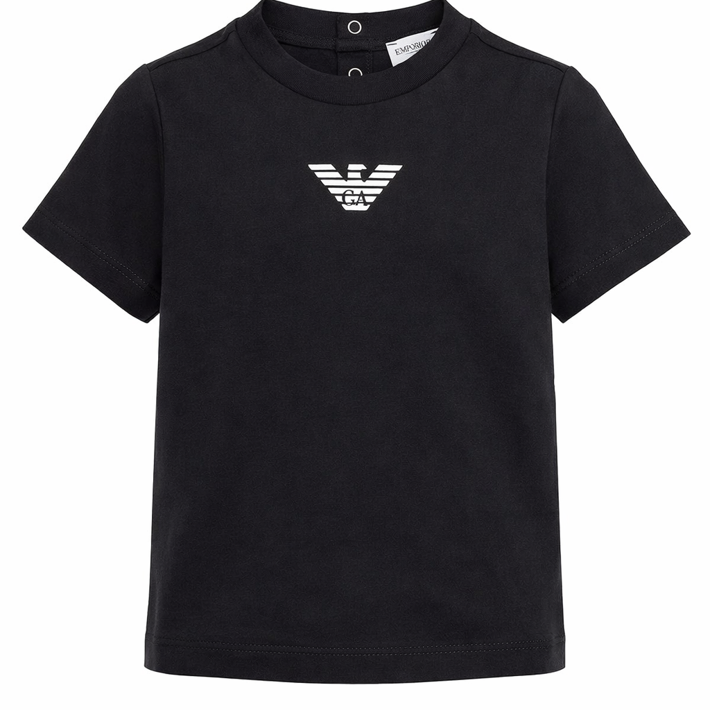 T-shirt per neonato Emporio Armani Kids blu scuro con logo aquila EB000419 AF15013 MB250 EMPORIO ARMANI KIDS