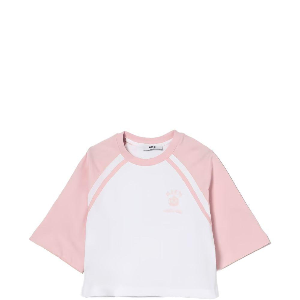 T-shirt per bambina MSGM Kids bianca a maniche raglan S6MSJGTH024 001/78 MSGM KIDS