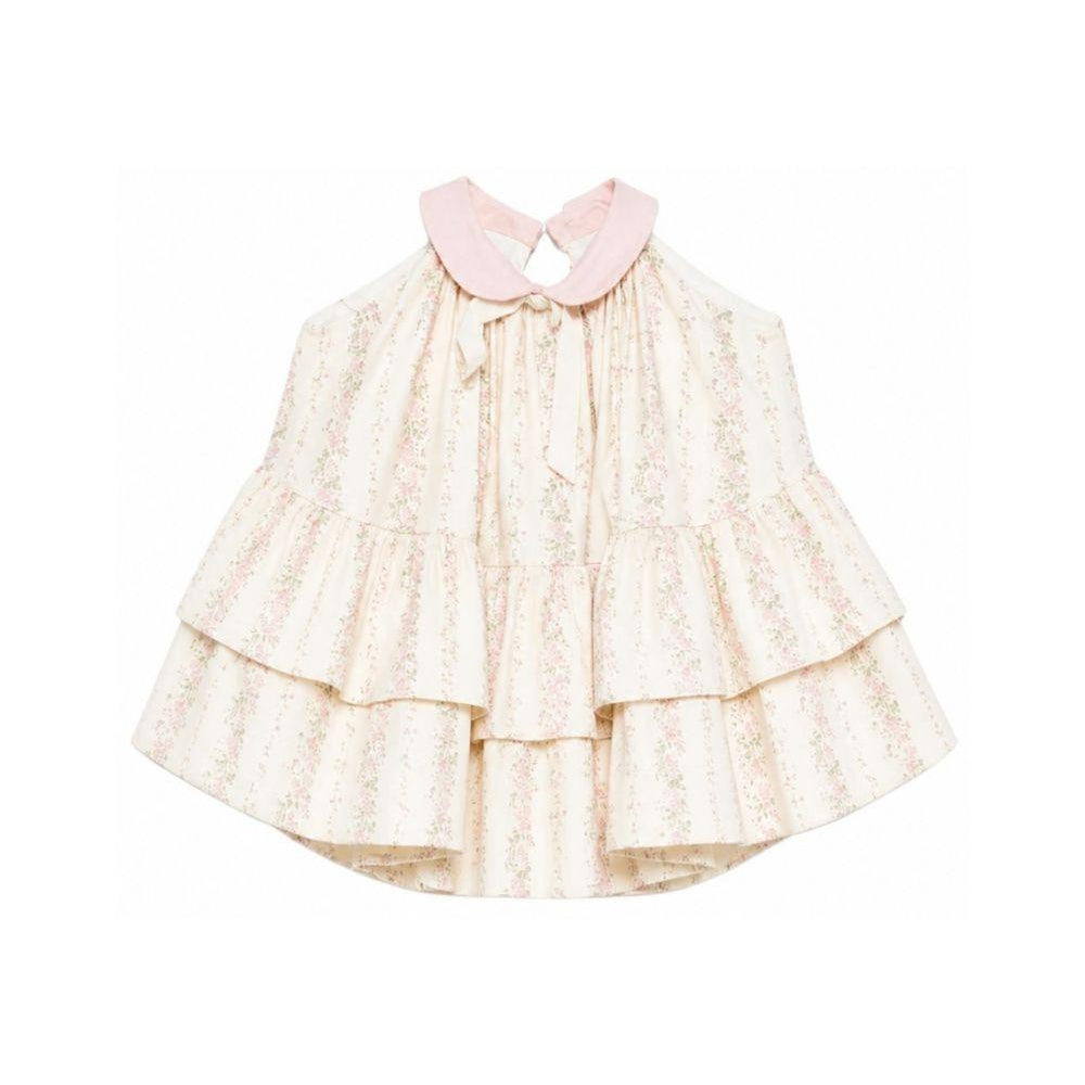 Abito per neonata La Stupenderia beige con colletto alla Peter Pan 2TJAB88 T78 LA STUPENDERIA KIDS