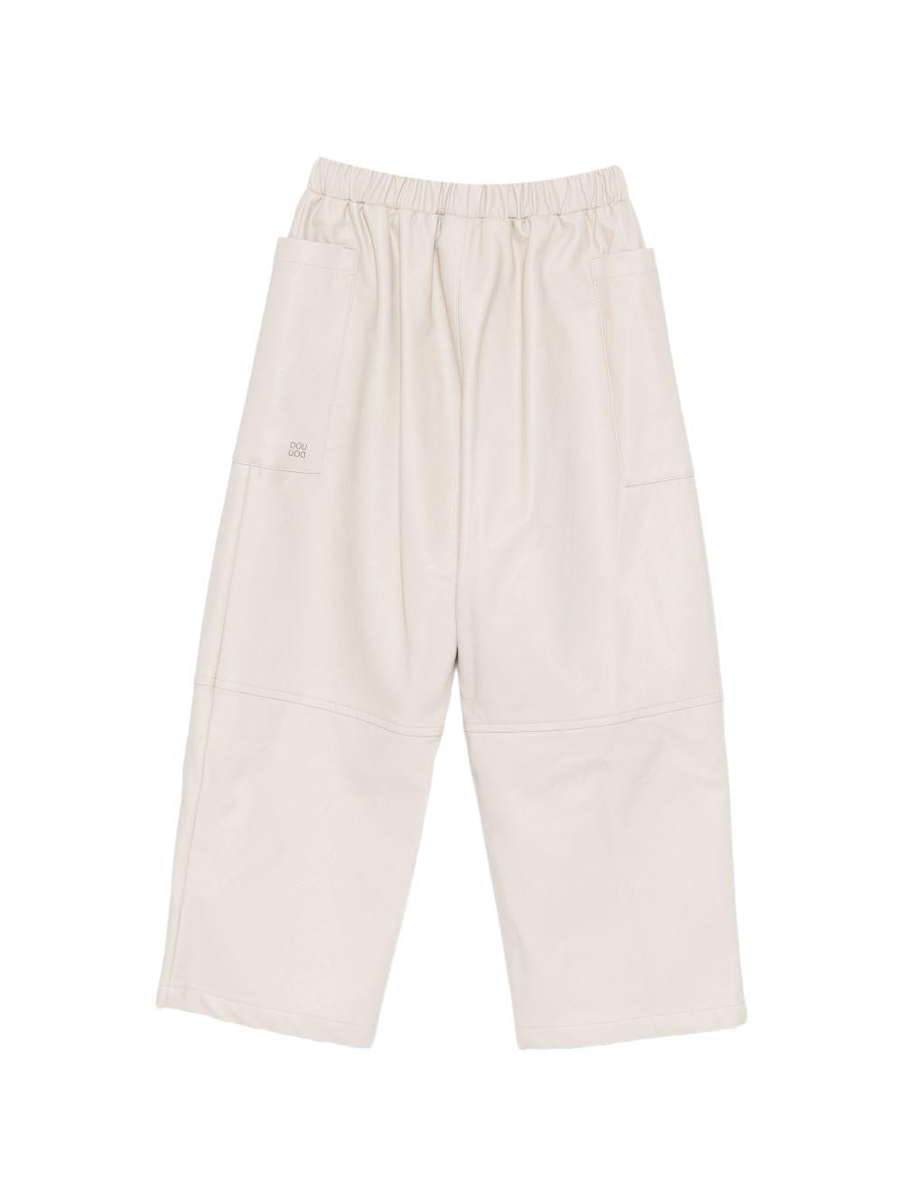 Pantaloni per bambina Douuod beige con vita elasticizzata DY6P61 H0076 108 DOUUOD KIDS