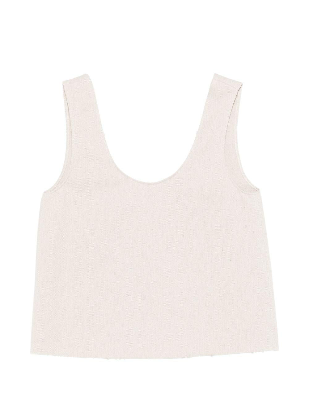 Top per donna Alysi beige con lacci sul retro 116226 P6049 SASSO ALYSI