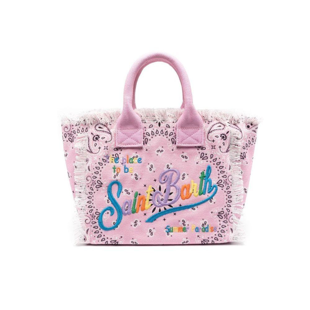 Borsa Colette MC2 Saint Barth rosa con logo arcobaleno ricamato COL0001 02567L MC2 ST. BARTH KIDS