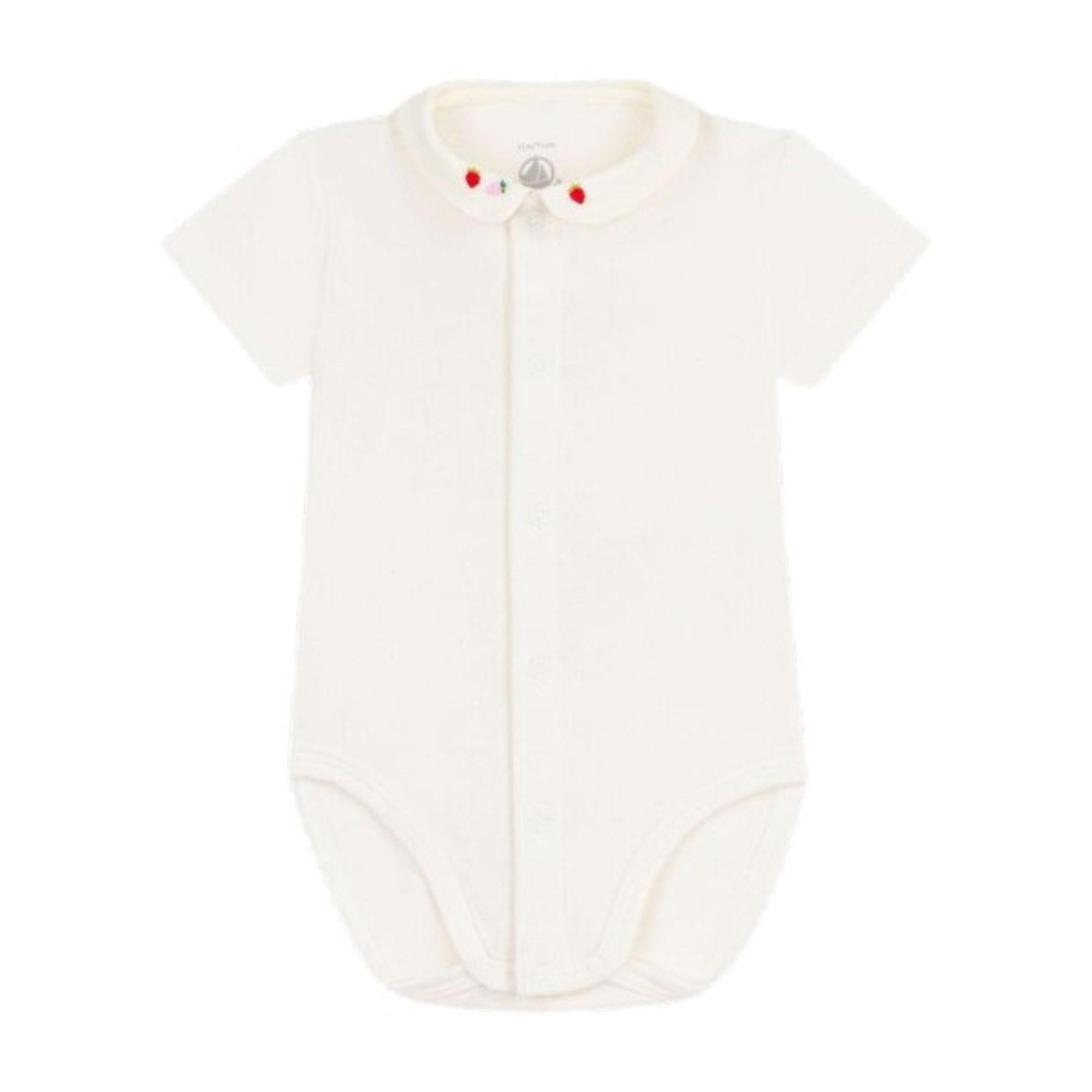 Tutina per neonati Petit Bateau bianca con colletto alla Peter Pan A0FSV 02 PETIT BATEAU KIDS