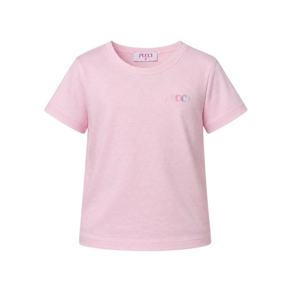 T-shirt per bambina Emilio Pucci Kids rosa con logo sul davanti PY8A81 Z3672 51E EMILIO PUCCI KIDS