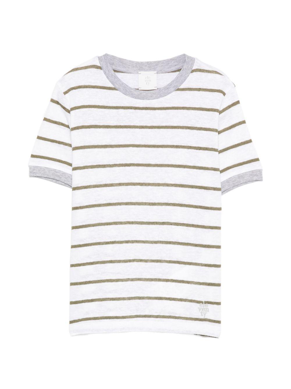 T-shirt per bambino Eleventy Kids bianca con motivo a righe EY8P61 J0551 100VE ELEVENTY KIDS