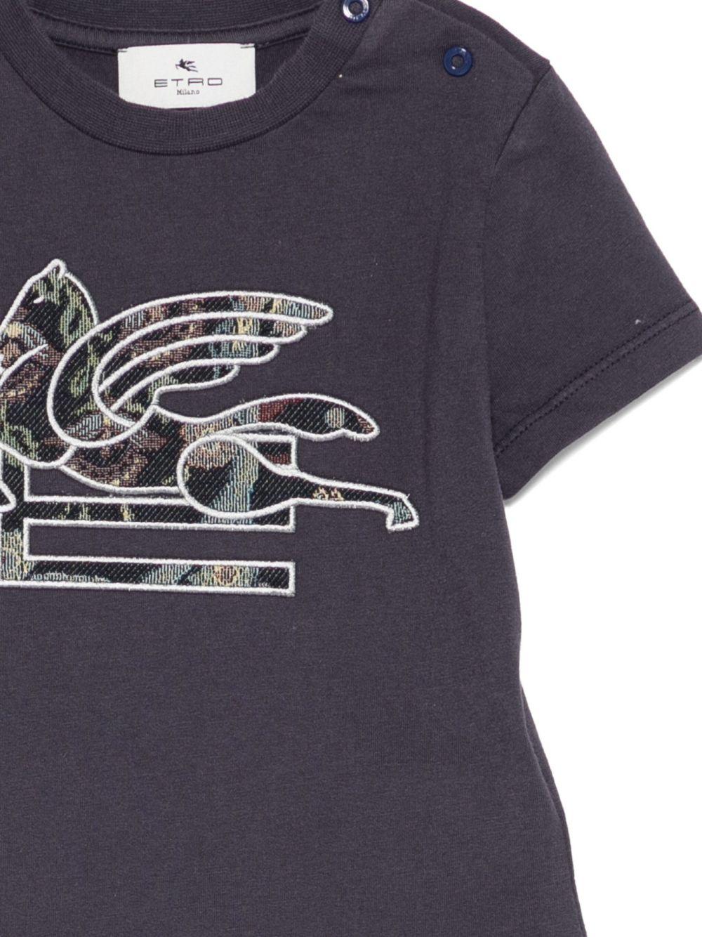 T-shirt per neonato ETRO KIDS blu con motivo Pegaso GX8511 Z2904 667 ETRO KIDS
