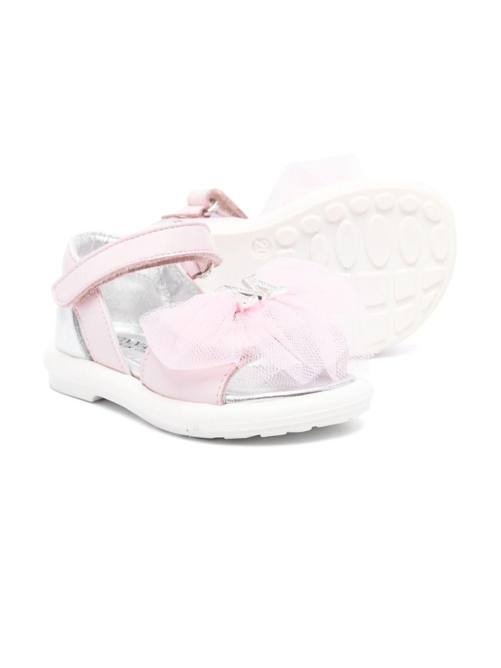 Sandali per bambina Monnalisa rosa con dettaglio fiocco 83E007 5721 0090 MONNALISA