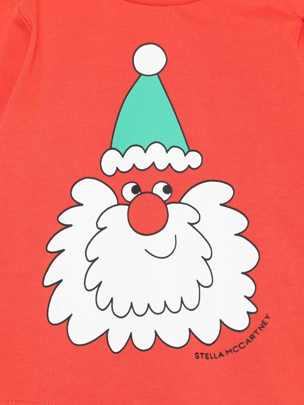 T-shirt per neonato Stella McCartney Kids rosso con stampa Santa TX8610 Z0434 421 STELLA McCARTNEY KIDS