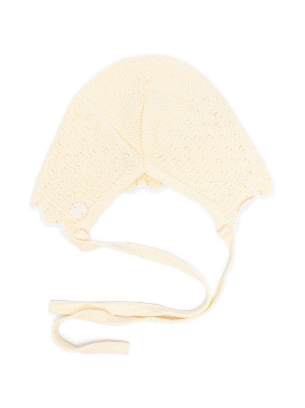 Cappello per neonata Paz Rodriguez giallo con bordo a smerlo 011-123520 0501 PaZ RODRIGUEZ KIDS