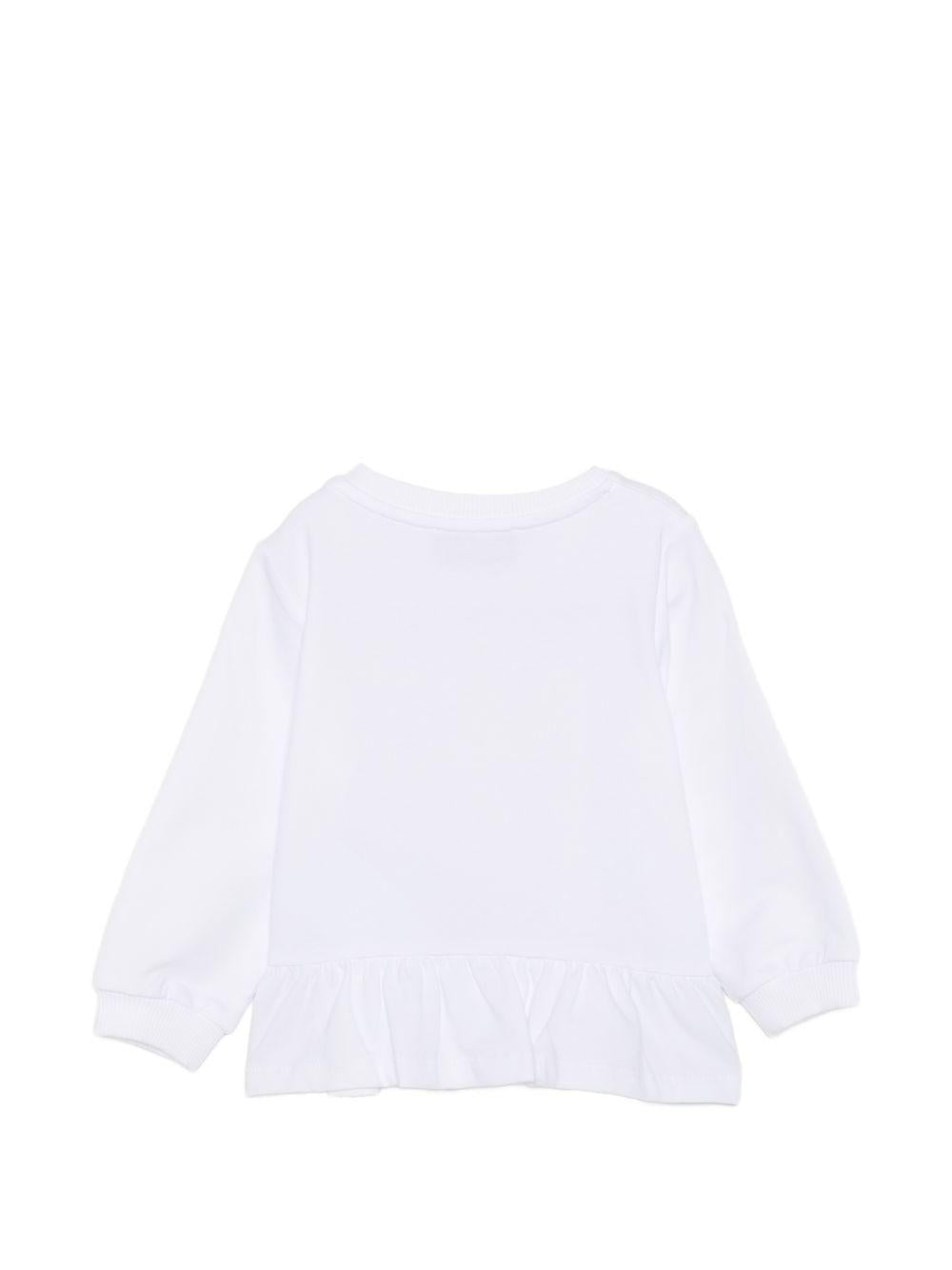 Felpa per neonata Moschino Kids bianca con dettaglio floreale MDF035LDA00 10101 MOSCHINO KIDS