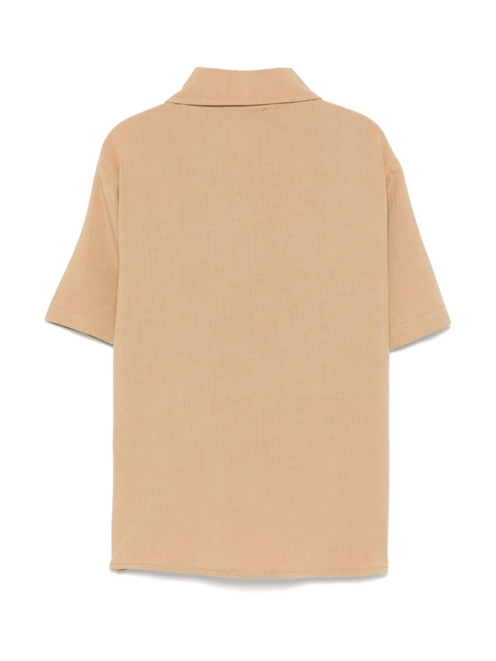 Camicia a maniche corte per bambino Paolo Pecora Kids beige con orlo curvo PP4001 BEIGE PAOLO PECORA KIDS