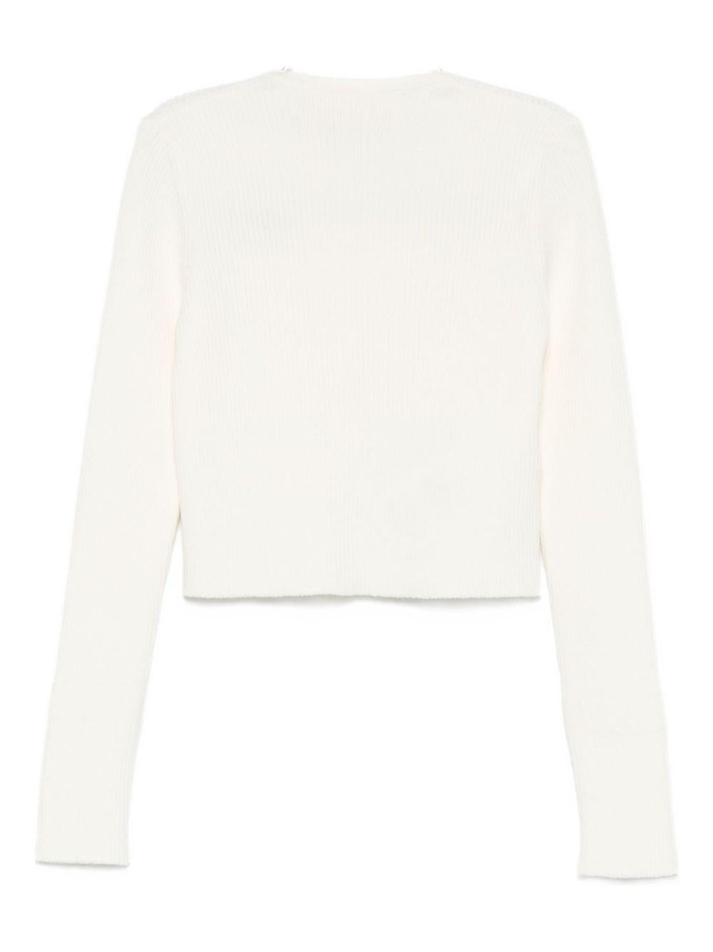 Maglione per bambina Elisabetta Franchi La Mia Bambina bianco con dettaglio con logo EFMA177CFL229 D759 ElISABETTA FRANCHI