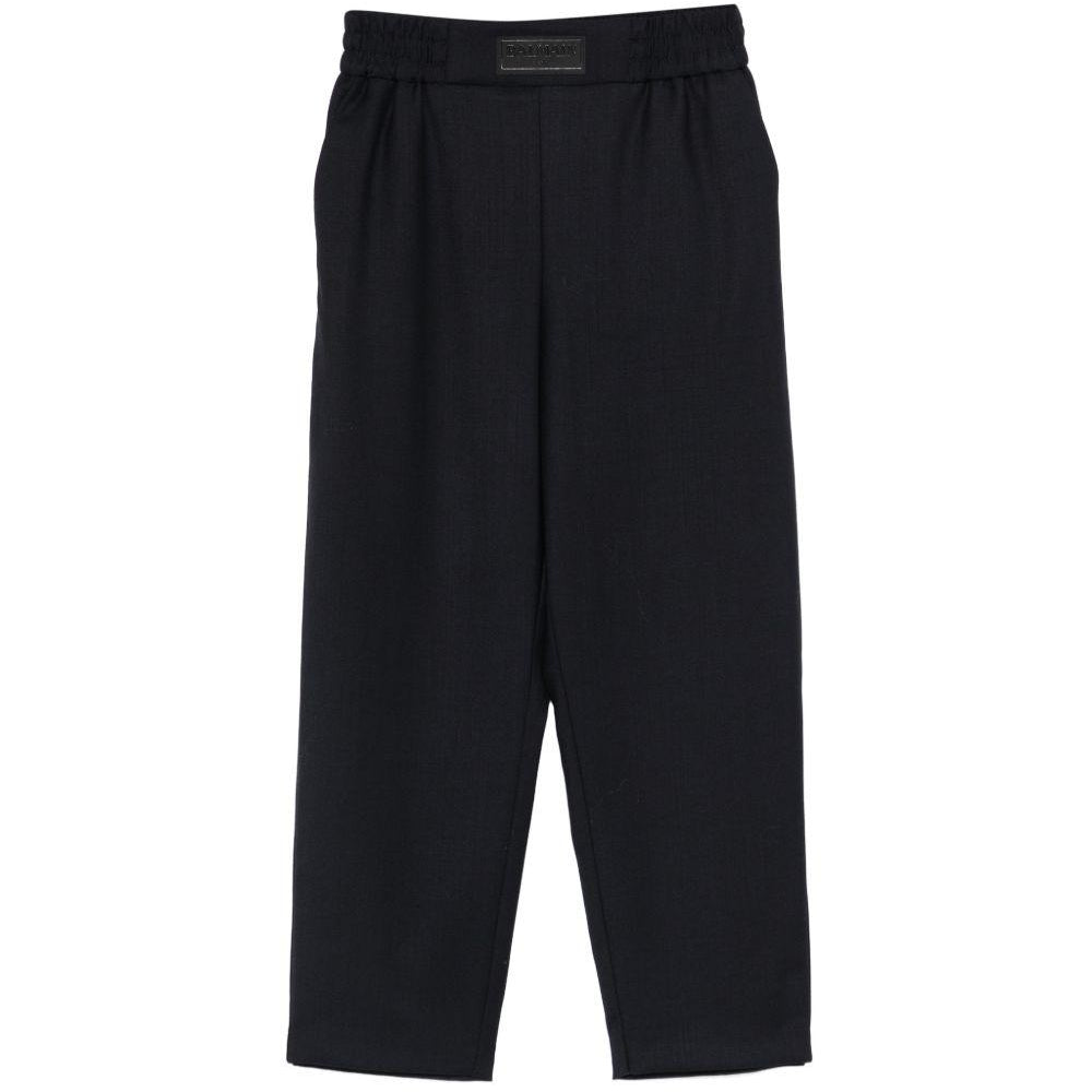 Pantaloni per bambino Balmain Kids blu con toppa con logo sul davanti BY6P80 I0196 621 BALMAIN KIDS