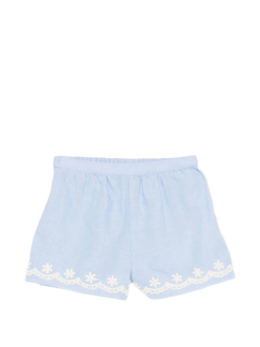 Shorts Vally per neonata Louise Misha azzurri con ricamo floreale FRI-S26-S0267 BLUE LOUISE MISHA