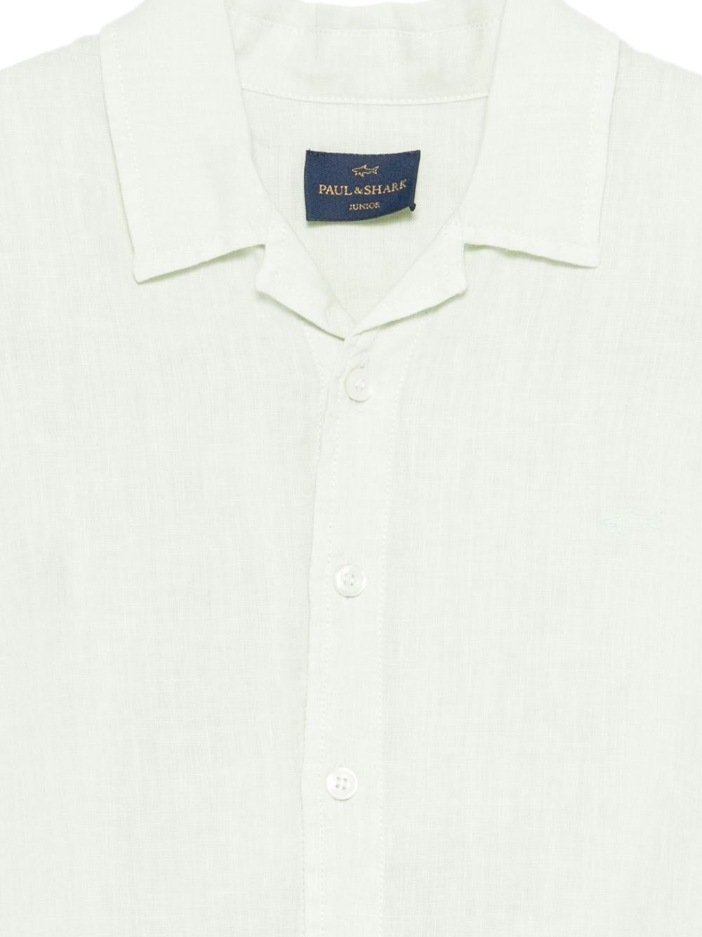 Camicia per bambino Paul & Shark Junior verde chiaro con colletto classico WUC002LUC01 31232 PAUL & SHARK KIDS
