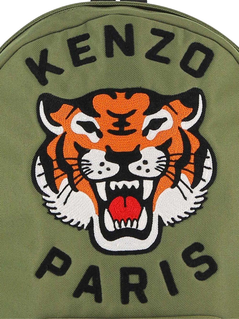 Zaino per bambini Kenzo Kids verde con caratteristico motivo Tigre K61836 64B KENZO KIDS