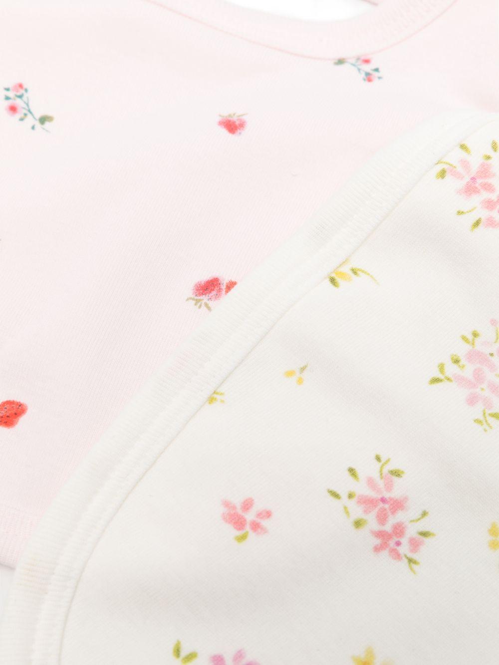 Set di due bavaglini per neonata Petit Bateau multicolore con stampa floreale A0FFR 01 PETIT BATEAU