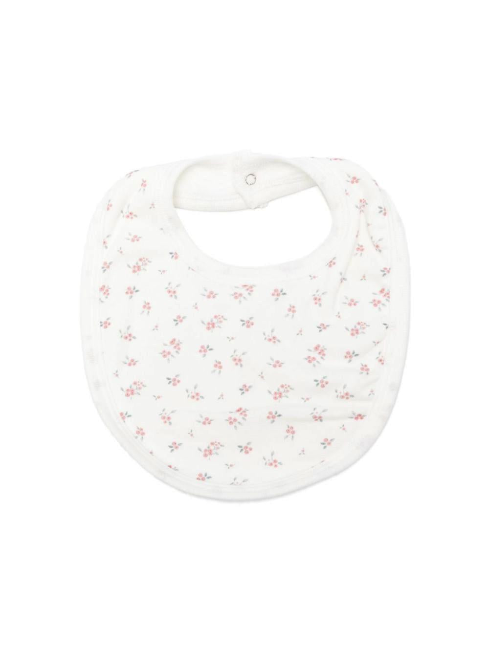 Bavaglino per neoenati Petit Bateau Kids bianco con stampa grafica floreale A0GPR 02 PETIT BATEAU KIDS