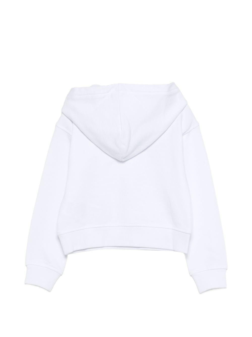 Felpa per bambino Moschino Kids bianca con cappuccio HDF06SLCA52 10101 MOSCHINO KIDS