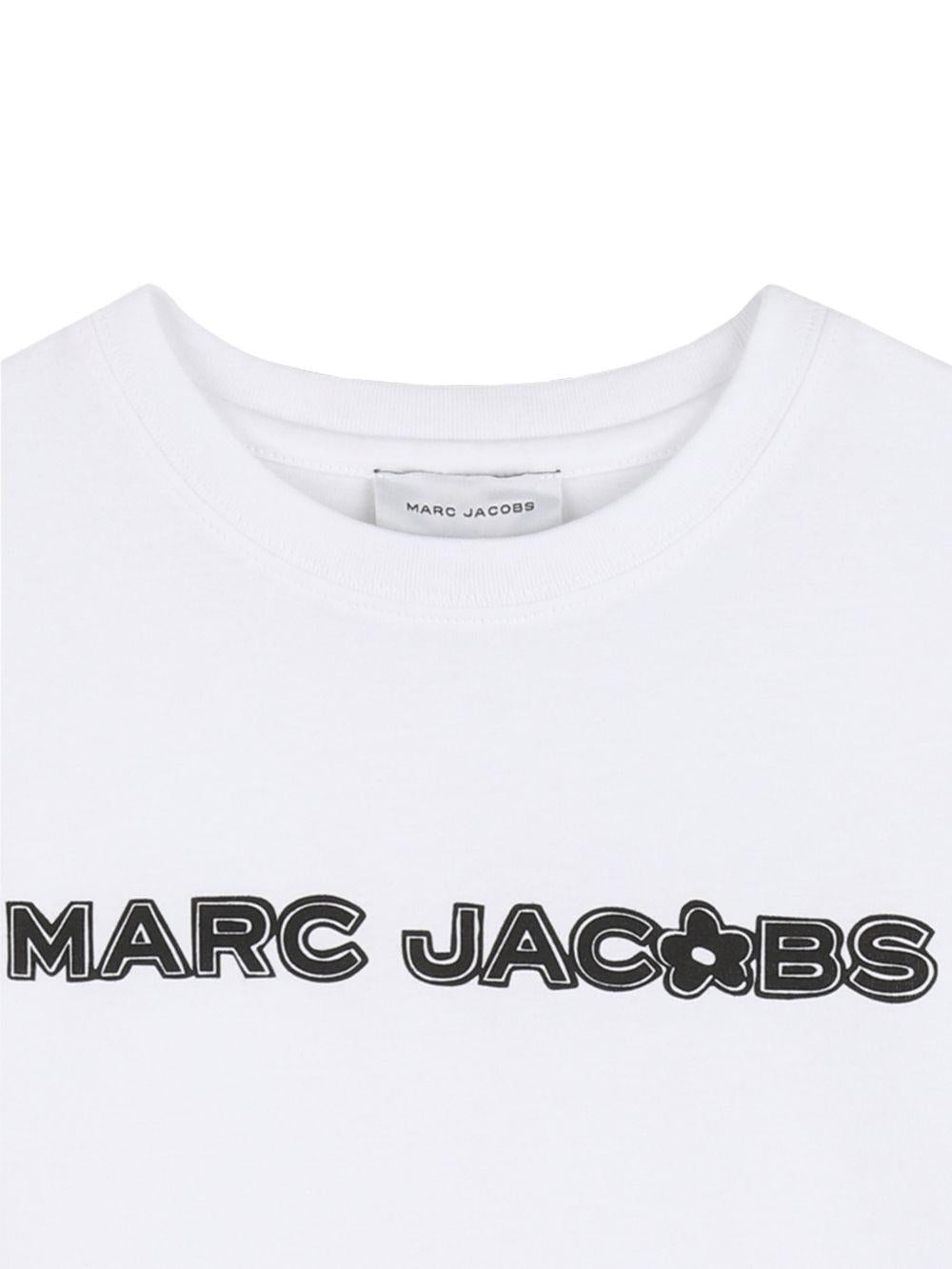 T-shirt per bambina The Marc Jacobs Kids bianco con bordo a fiori W60741 10P THE MARC JACOBS KIDS