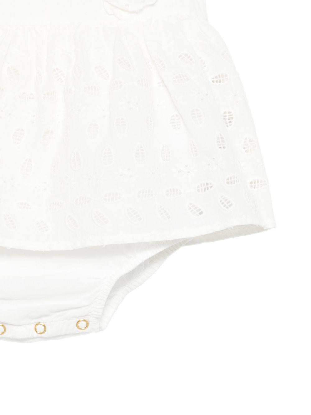 Abito per neonata Louise Misha bianco con dettagli traforati FRI-S26-R0290 OFF WHITE LOUISE MISHA KIDS