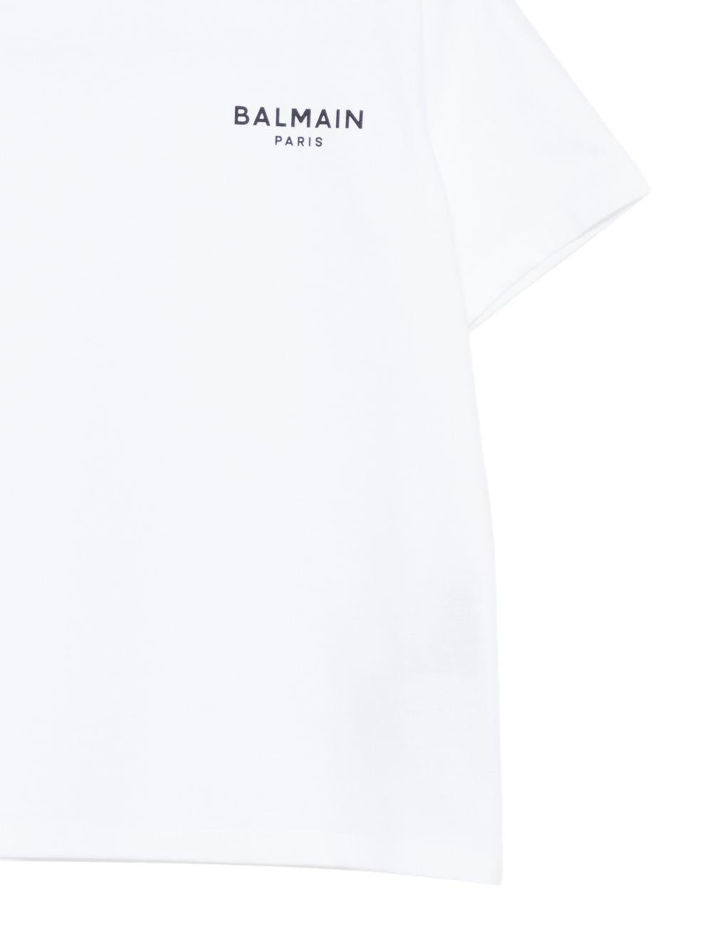 T-shirt per bambino Balmain Kids bianca con logo sul davanti BY8R31 Z3672 100NE BALMAIN KIDS