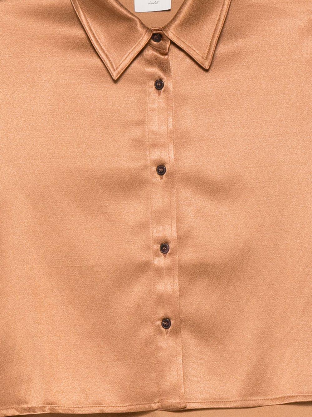 Camicia per donna Alysi marrone con lunghezza crop 165246 A5239 CN ALYSI