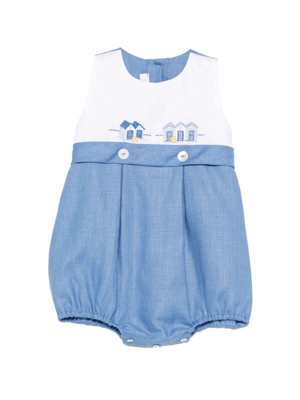 Tutina per neonato Mariella Ferrari azzurra con decorazione ricamata PLD4 054 MARIELLA FERRARI KIDS