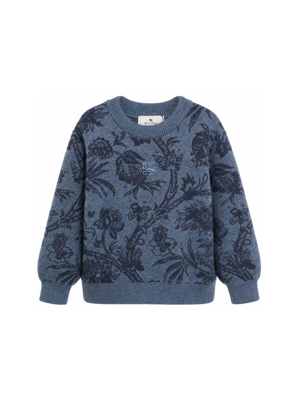 Maglione per bambino Etro Kids blu con motivo a intarsio floreale GZ9P20 W0198 833 ETRO KIDS