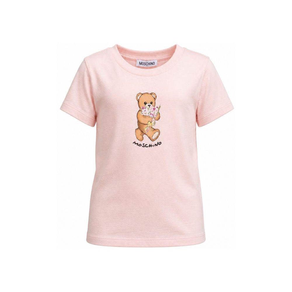 T-shirt per bambina Moschino Kids rosa con stampa grafica Teddy bear HGM06KLAA02 50209 MOSCHINO KIDS