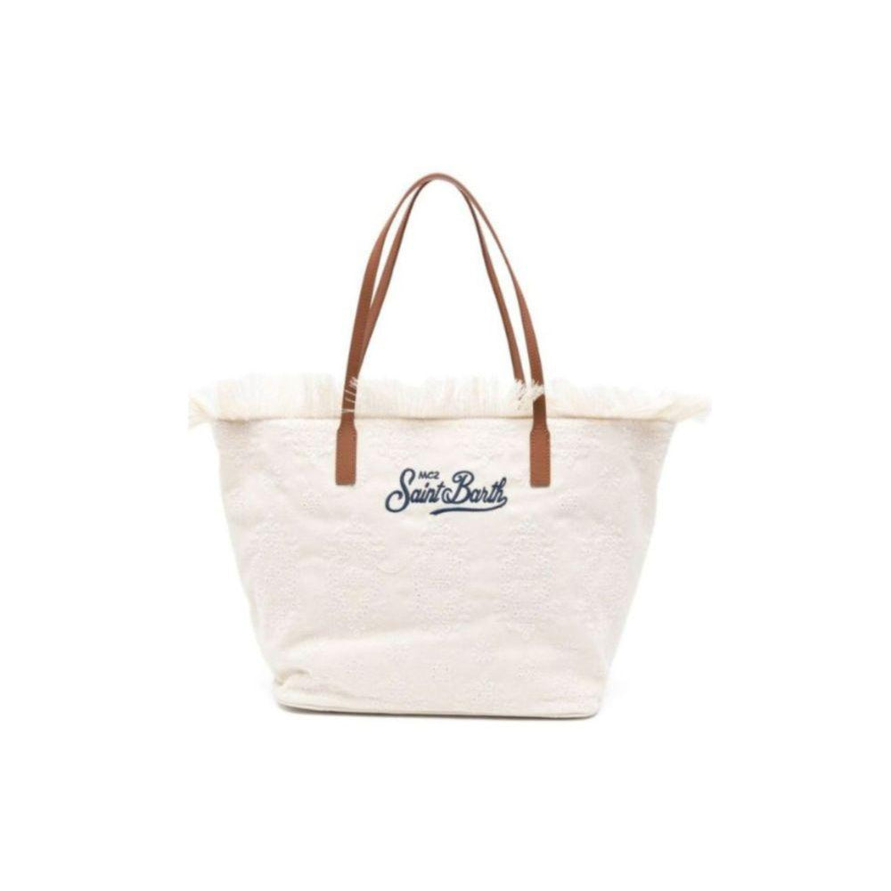 Borsa City Medium MC2 Saint Barth bianca con frange CBMF001 01034L MC2 ST. BARTH KIDS