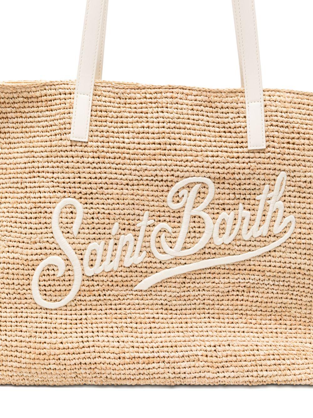 Borsa Rafia City MC2 Saint Barth beige con ricamo logo RAFC001 00200L MC2 ST. BARTH KIDS