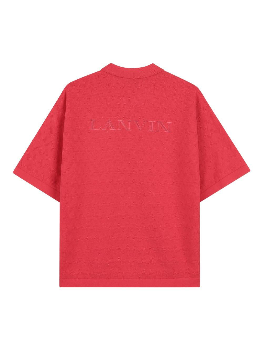 T-shirt per bambino Lanvin Enfant rossa con colletto stile polo N30366 998 LANVIN KIDS