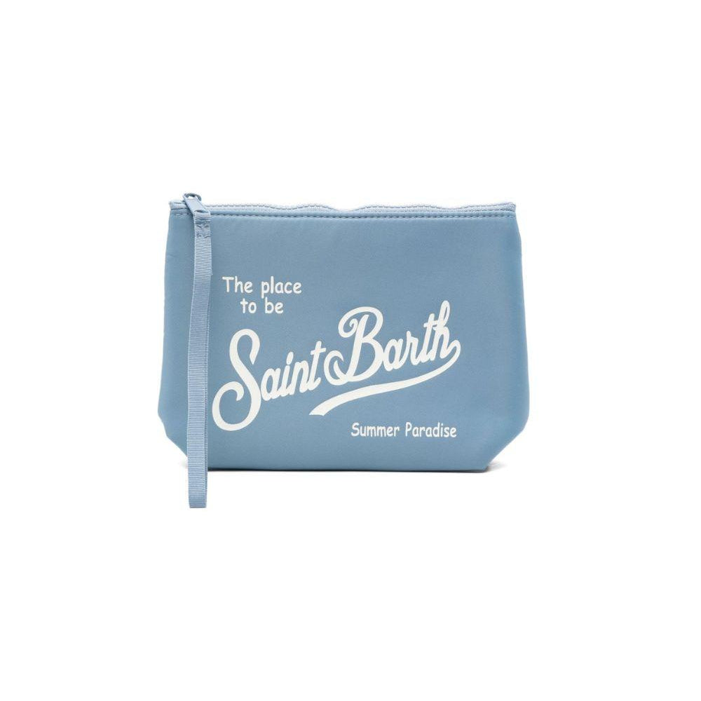 Pochette Aline MC2 Saint Barth azzurra con logo a contrasto ALI0053 00583L MC2 ST. BARTH KIDS
