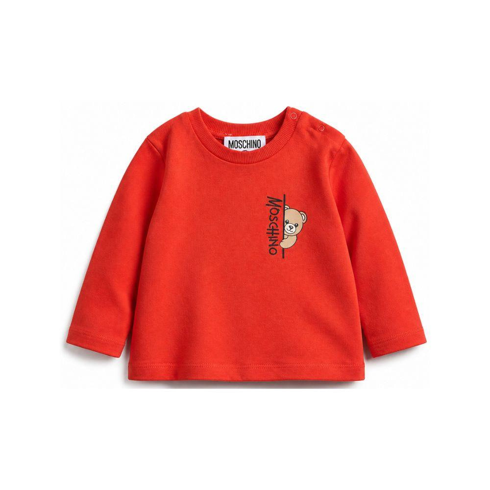 T-shirt per neonati Moschino Kids rossa con dettaglio Teddy Bear MNO014LAA58 50109 MOSCHINO KIDS